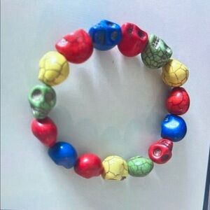 Colorful Skull Bead Bracelet for Kids